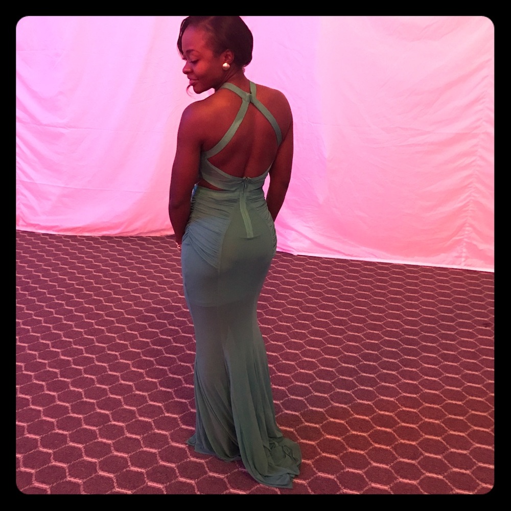 Long green dress